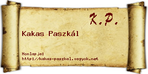 Kakas Paszkál névjegykártya